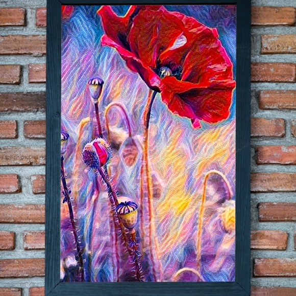 Watercolor Print of Poppy in Home Decor SALE! - Picture 2 of 3